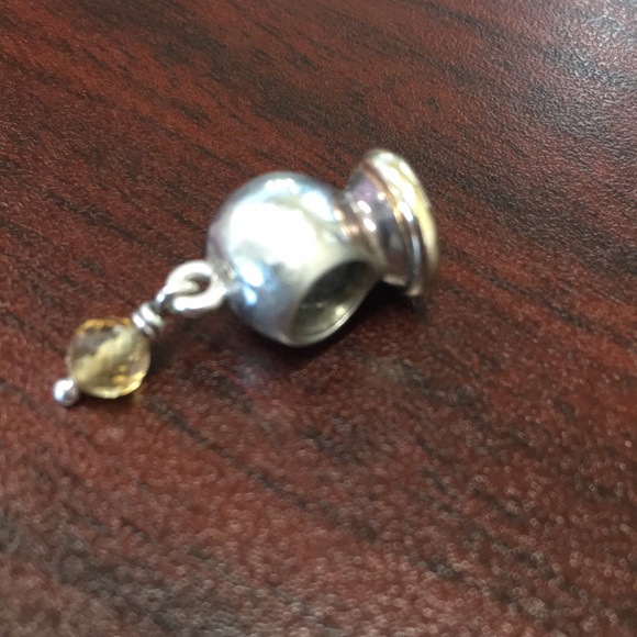Pandora Buttercup Citrine Dangle Charm - Sterling & 14k Gold Authentic925 ALE